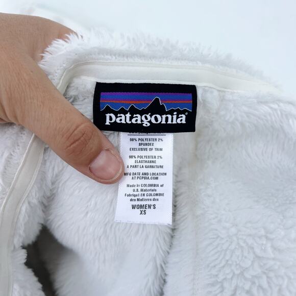 Patagonia Women’s Full Zip Fleece Hoodie White Extra Small XS R3 Hoody - Picture 7 of 9